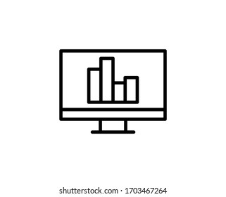Icono plano de diagrama. Señales de línea delgada para el logotipo de diseño, tarjeta de visita, etc. Símbolo único de esquema de alta calidad para diseño web o aplicación móvil. Pictograma de esquema del diagrama.