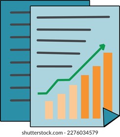 Diagram flat vector illustration. Chart icon. Sign of successful completion of tasks