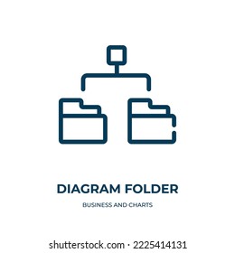 Diagram folder icon. Linear vector illustration from business and charts collection. Outline diagram folder icon vector. Thin line symbol for use on web and mobile apps, logo, print media.