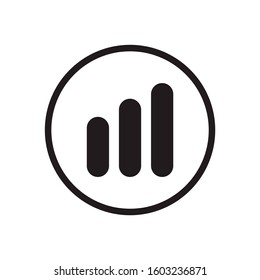 Diagram, graph business analytics, research icon, black, isolated on white background EPS Vector