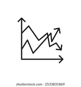 Icono de línea de gráfico de diagrama. Infografía estadística ilustración lineal para Web y App..eps