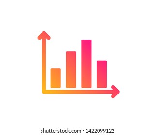 Diagram graph icon. Column chart sign. Market analytics symbol. Classic flat style. Gradient diagram graph icon. Vector