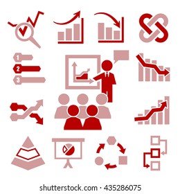 diagram, graph icon set