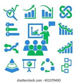 diagram, graph icon set