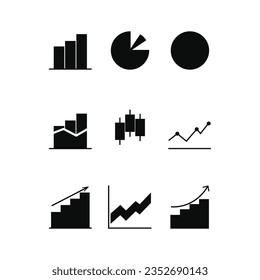 Diagram and graph icon vector silhouette