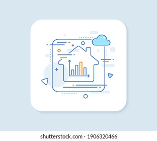 Diagram graph line icon. Abstract vector button. Column chart sign. Market analytics symbol. Diagram graph line icon. Home concept badge. Vector