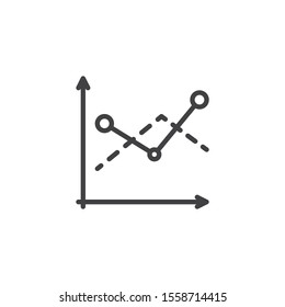 Diagram graph line icon. Analyzing chart linear style sign for mobile concept and web design. Statistics infographic outline vector icon. Symbol, logo illustration. Vector graphics