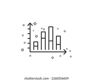 Diagram graph line icon. Column chart sign. Market analytics symbol. Geometric shapes. Random cross elements. Linear Diagram graph icon design. Vector