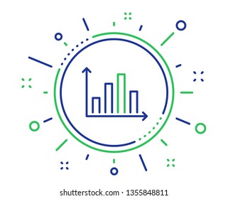Diagram graph line icon. Column chart sign. Market analytics symbol. Quality design elements. Technology diagram graph button. Editable stroke. Vector
