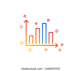 Diagram graph line icon. Column chart sign. Market analytics symbol. Gradient design elements. Linear diagram graph icon. Random shapes. Vector