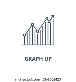 Diagram, graph up line icon, vector. Diagram, graph up outline sign, concept symbol, flat illustration