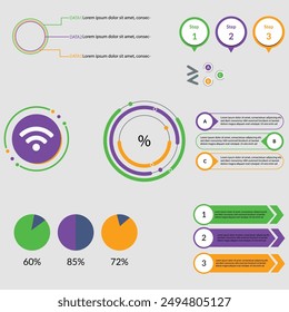 Diagram, graph, presentation, chart, and business concept infographic template in vector format.