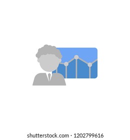 Diagram, graph, user, analysis, chart two color blue and gray icon