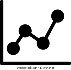 diagram graphs icon on white background. graphs sign. scatter chart symbol. flat style. 