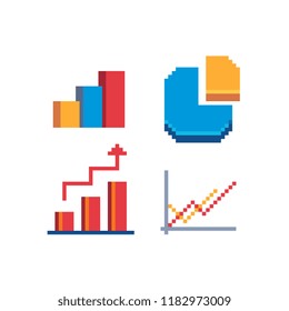 Diagram Graphs Pixel Art Icons Set Stock Vector (Royalty Free ...