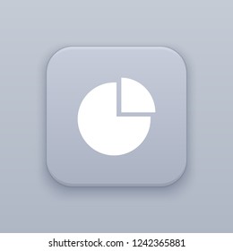Diagram gray vector button with white icon on gray background, EPS 10
