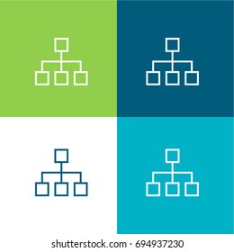 Diagram green and blue material color minimal icon or logo design