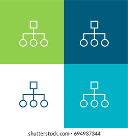 Diagram green and blue material color minimal icon or logo design