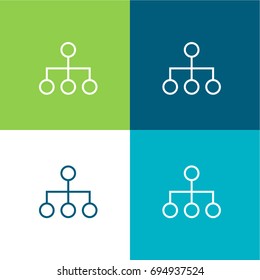 Diagram green and blue material color minimal icon or logo design
