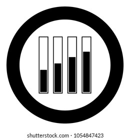 Diagram growth black icon in circle .