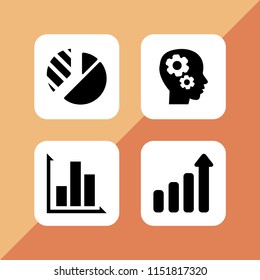 diagram icon. 4 diagram set with process, graph and pie chart vector icons for web and mobile app