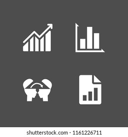 diagram icon. 4 diagram set with report, graph and process vector icons for web and mobile app