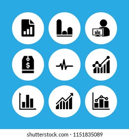 diagram icon. 9 diagram set with report, price, graph and pulse line vector icons for web and mobile app