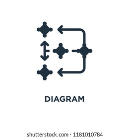 Diagram icon. Black filled vector illustration. Diagram symbol on white background. Can be used in web and mobile.