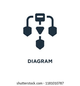 Diagram icon. Black filled vector illustration. Diagram symbol on white background. Can be used in web and mobile.