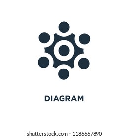 Diagram icon. Black filled vector illustration. Diagram symbol on white background. Can be used in web and mobile.