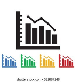 diagram up icon. Business icons set of colors