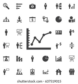 diagram up icon. Business icons set