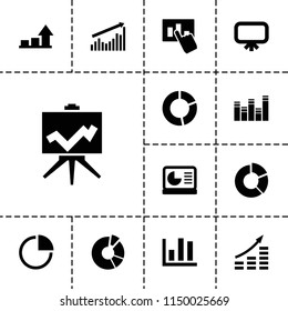 Diagram icon. collection of 13 diagram filled icons such as board, pie chart, graph, chart on display, chart, money growth. editable diagram icons for web and mobile.