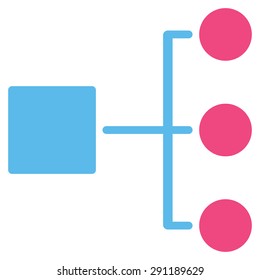 Diagram icon from Commerce Set. Vector style: bicolor flat symbol, pink and blue colors, rounded angles, white background.