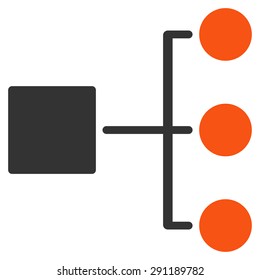 Diagram icon from Commerce Set. Vector style: bicolor flat symbol, orange and gray colors, rounded angles, white background.