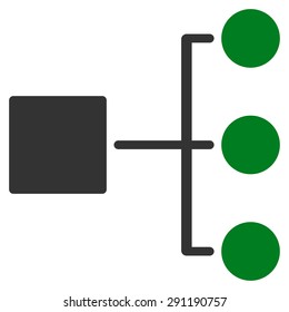 Diagram icon from Commerce Set. Vector style: bicolor flat symbol, green and gray colors, rounded angles, white background.