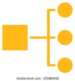 Diagram icon from Commerce Set. Vector style: flat symbol, yellow color, rounded angles, white background.