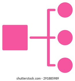 Diagram icon from Commerce Set. Vector style: flat symbol, pink color, rounded angles, white background.