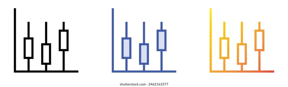 diagram icon. Linear, Blue Fill and Gradient Style Design Isolated On White Background