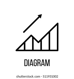 Diagram icon or logo in modern line style. High quality black outline pictogram for web site design and mobile apps. Vector illustration on a white background. 