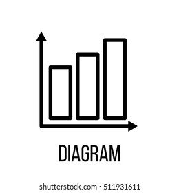 Diagram icon or logo in modern line style. High quality black outline pictogram for web site design and mobile apps. Vector illustration on a white background. 