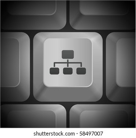 Icono de diagrama en teclado del equipo Ilustración original