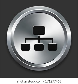 Diagram Icon on Metallic Button Collection