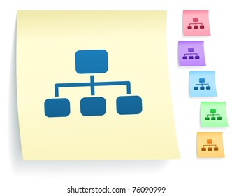 Diagram Icon on Post It Note Paper Collection Original Illustration