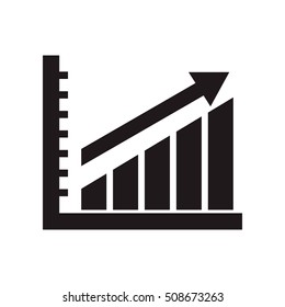diagram up icon on the white background