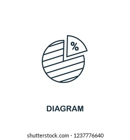 Diagram icon. Outline style thin design from business icons collection. Pixel perfect simple pictogram diagram icon for UX and UI