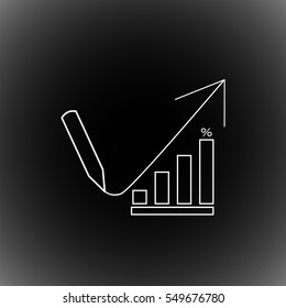 Diagram icon outline vector isolated