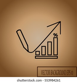 Diagram icon outline vector isolated