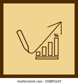 Diagram icon outline vector isolated