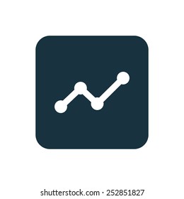 up diagram icon Rounded squares button, on white background 